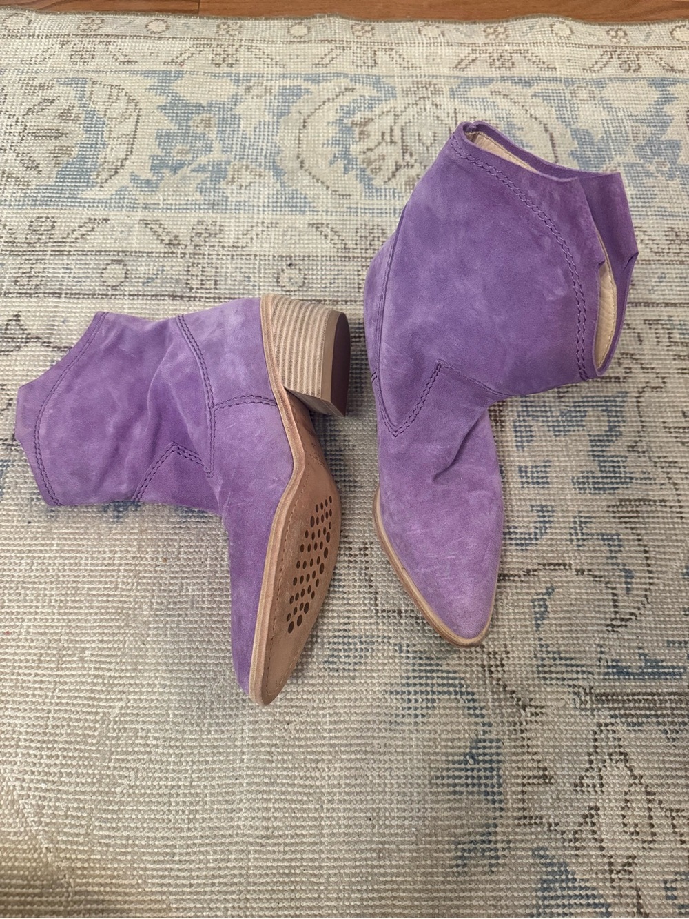 Pedro Garcia Purple Suede Ankle Booties